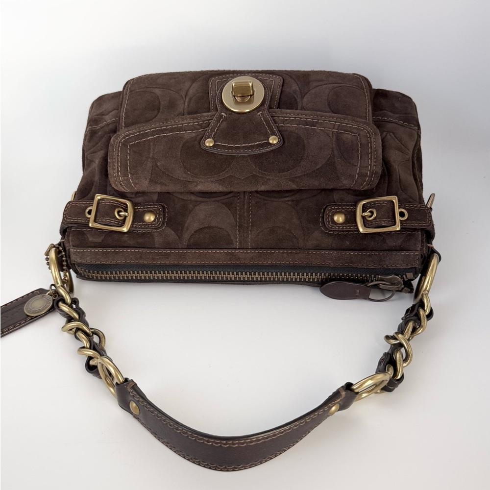 🤎RARE NEW COACH LEGACY SIGNATURE EMBOSSED SUEDE SHOULDER BAG 65TH ANNIVERSARY🤎 - Picture 12 of 13